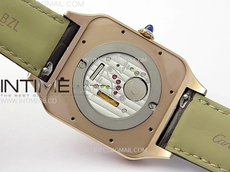Santos Dumont 46.6mm RG F1F Best Edition Silver Dial on Brown Leather Strap Quartz